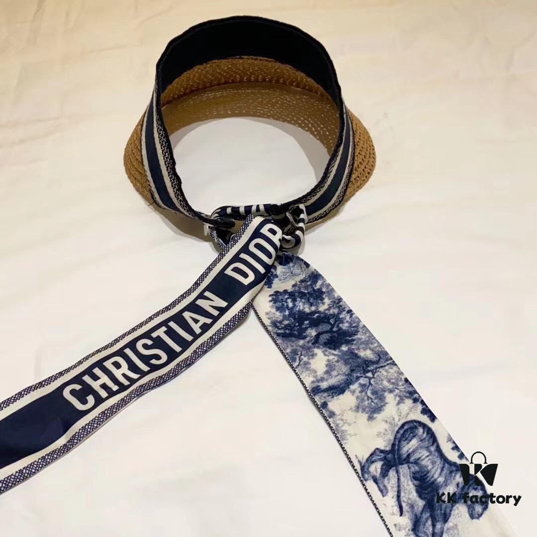 DIOR Natural Straw Unisex Classic Bucket Hat