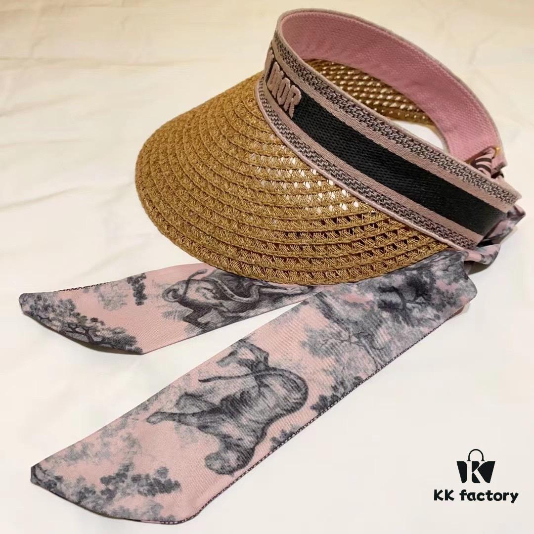 DIOR Natural Straw Unisex Classic Bucket Hat