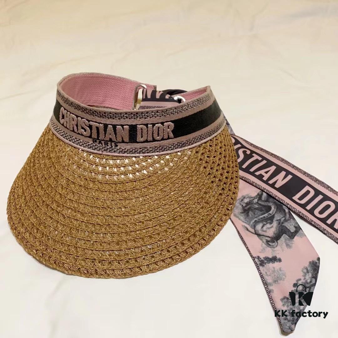 DIOR Natural Straw Unisex Classic Bucket Hat