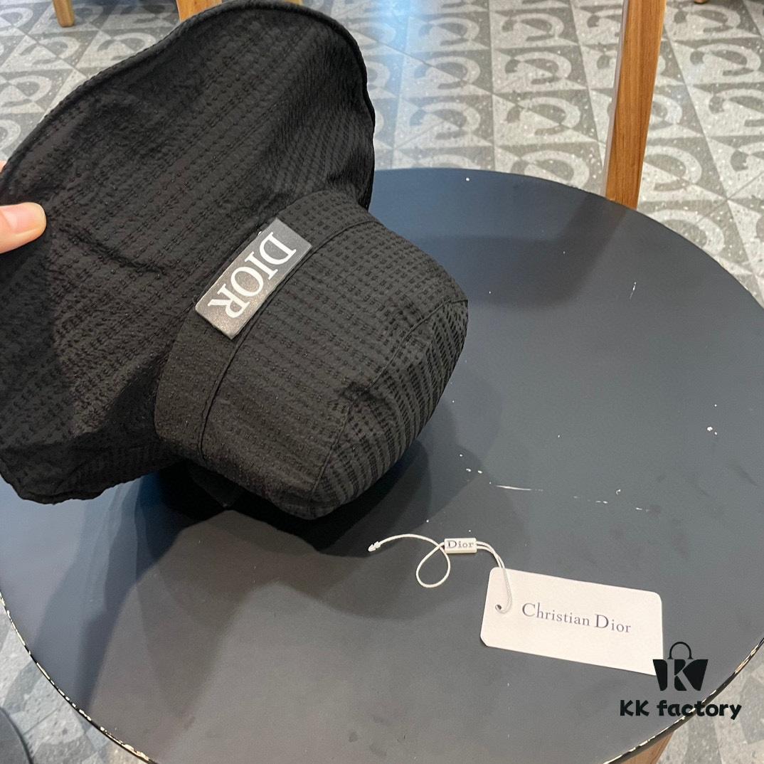 Dior Wide-Brim Sun Hat for Women, Spring and Summer Fashionable Bucket Hat with Bow, Face-Framing UV Protection