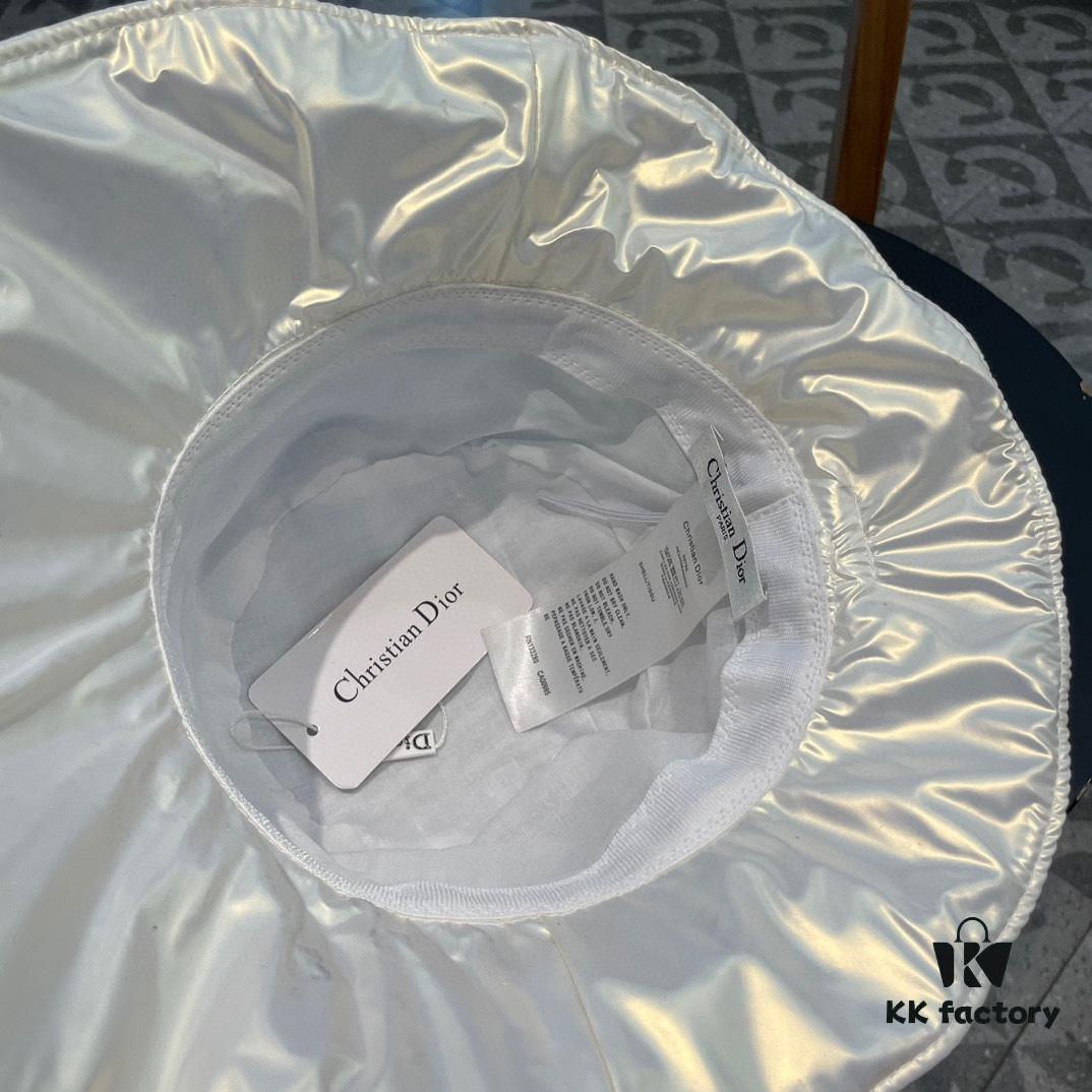 Dior Wide-Brim Sun Hat for Women, Spring and Summer Fashionable Bucket Hat with Bow, UV Protection Face-Framing Beach Hat