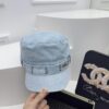 DIOR New Military Cap with Retro Personality Sequin Embellishment - Heavy Craftsmanship Series in Washed Denim Color