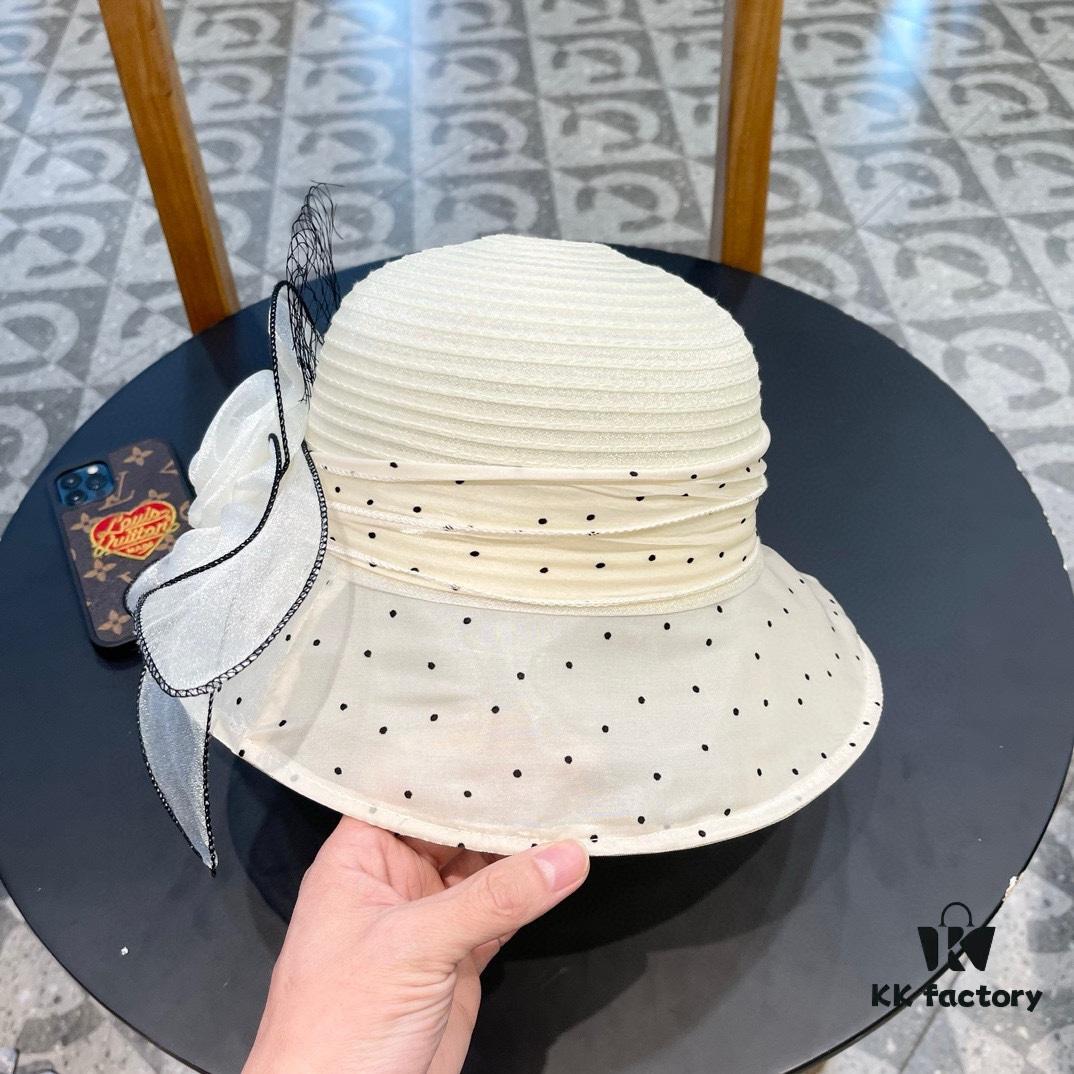 Dior Korean-Style Oversized Fashion Sun Hat for Women, Summer Large Floral Foldable UV-Protection Wide-Brimmed Outdoor Hat, Versatile Travel Accessory