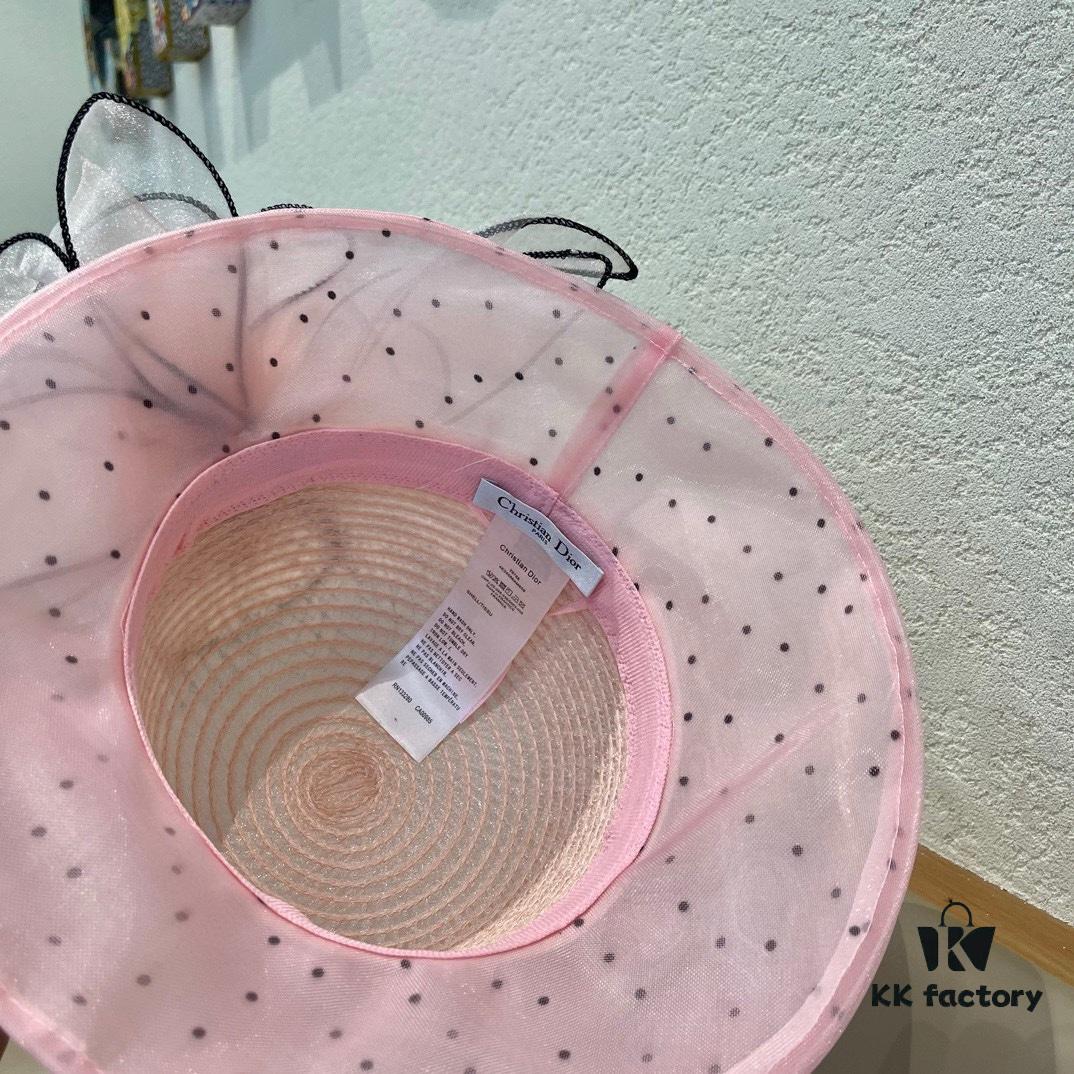 Dior Korean-style Oversized Fashion Sun Hat for Women, Large Brim Foldable UV Protection Outdoor Hat