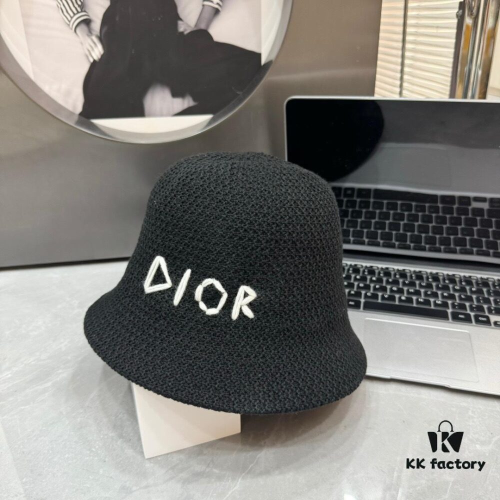 Dior - New Arrival Knitted Crochet Trucker Hat, Openwork Design, Hand-Crocheted Texture, Flattering Face-Framing Style