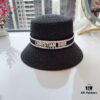 Dior Elegant PP Straw Small Bucket Sun Hat, Sweet Style