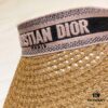 DIOR Natural Straw Wide Brim Hat - Classic Style, Pink