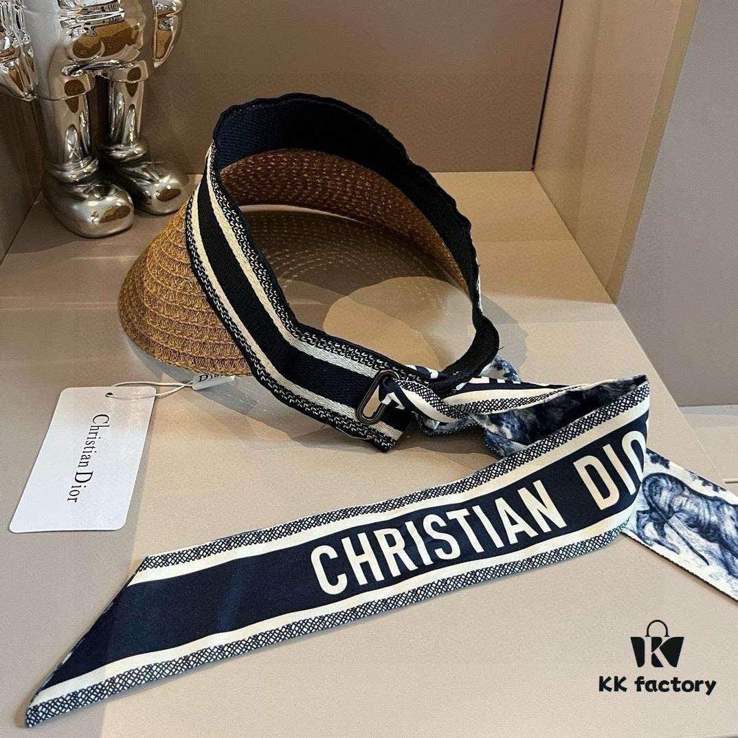 Authentic DIOR Summer New Arrival Silk Scarf Sun Hat – A Must-Have for Stylish Girls