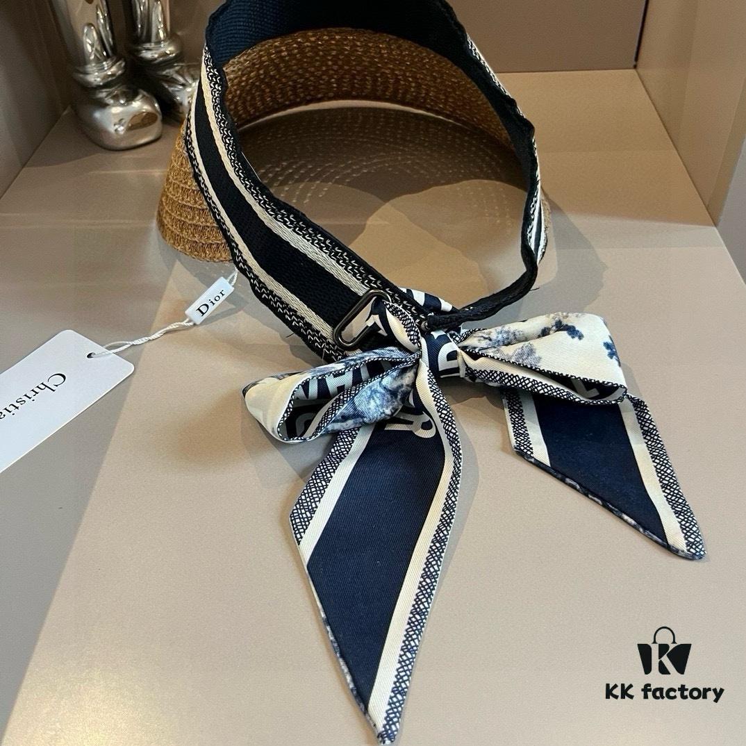 Authentic DIOR Summer New Arrival Silk Scarf Sun Hat – A Must-Have for Stylish Girls