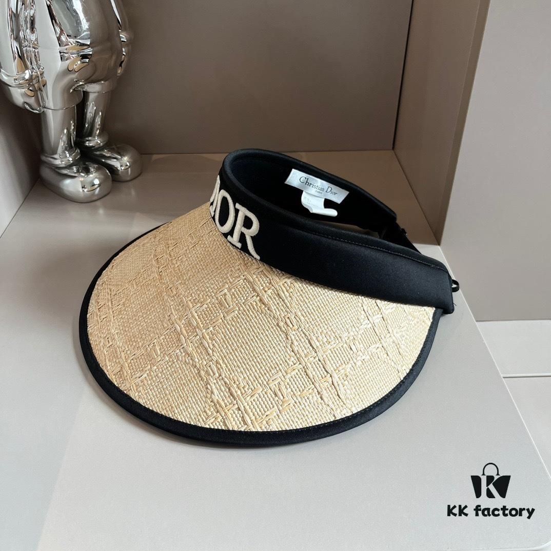 Dior Embroidered Letter Open-Top Sun Hat