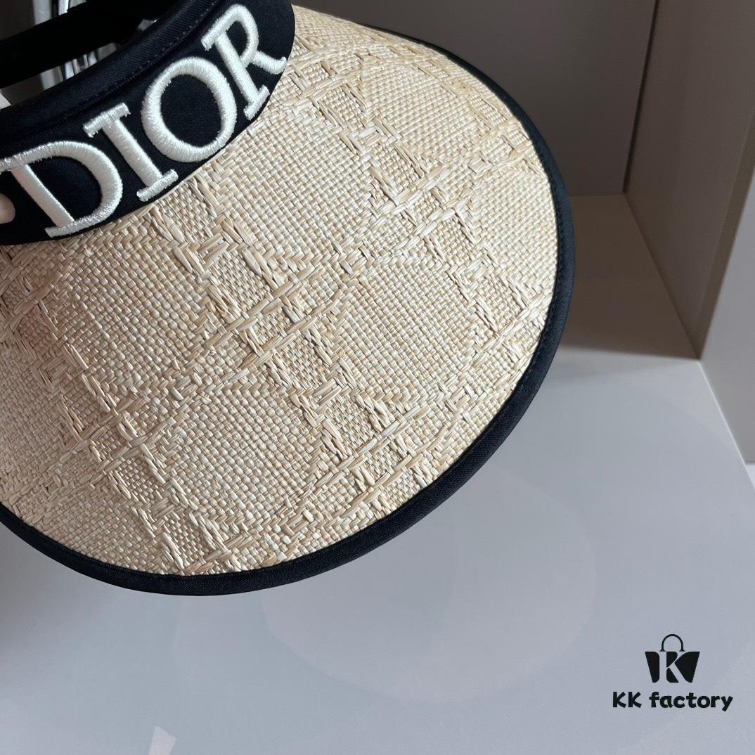 Dior Embroidered Letter Open-Top Sun Hat