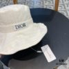 Dior Wide-Brim Sun Hat for Women, Spring and Summer Fashion Fisherman Hat with Bow, Face-Framing UV Protection Hat