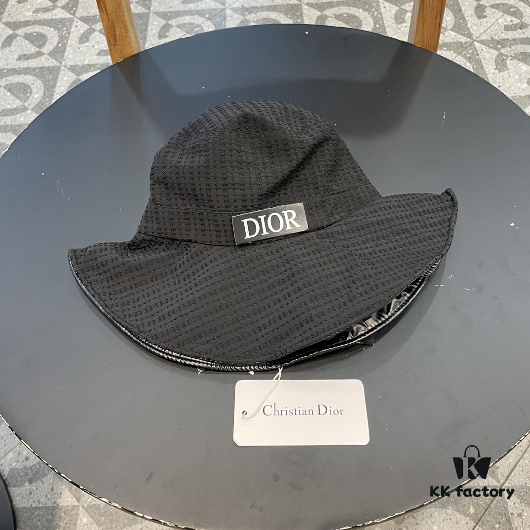 Dior Wide-Brim Sun Hat for Women, Spring and Summer Fashion Floppy Hat with Bow, UV Protection Bucket Hat, Baseball Cap, Knit Hat