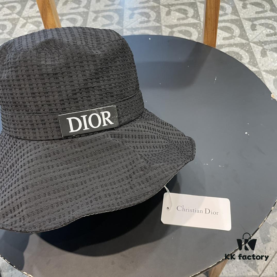 Dior Wide-Brim Sun Hat for Women, Spring and Summer Fashion Floppy Hat with Bow, UV Protection Bucket Hat, Baseball Cap, Knit Hat