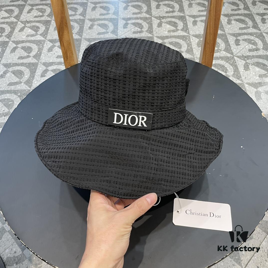 Dior Wide-Brim Sun Hat for Women, Spring and Summer Fashion Floppy Hat with Bow, UV Protection Bucket Hat, Baseball Cap, Knit Hat