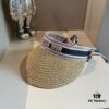Authentic DIOR Summer New Arrival Sun Hat with Silk Scarf Design, High-End Style Essential for Stylish Women