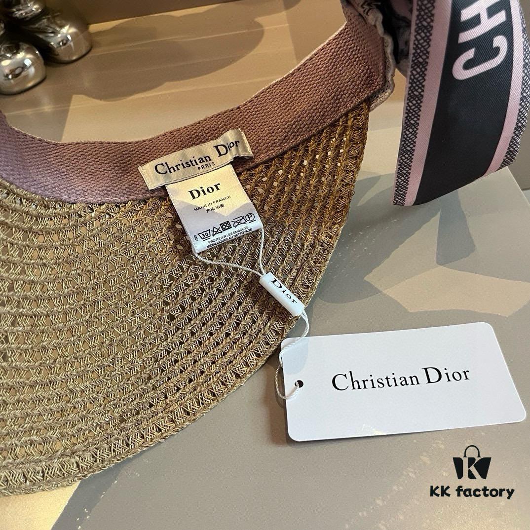 Authentic DIOR Summer New Arrival Sun Hat with Silk Scarf Design, High-End Style Essential for Stylish Women