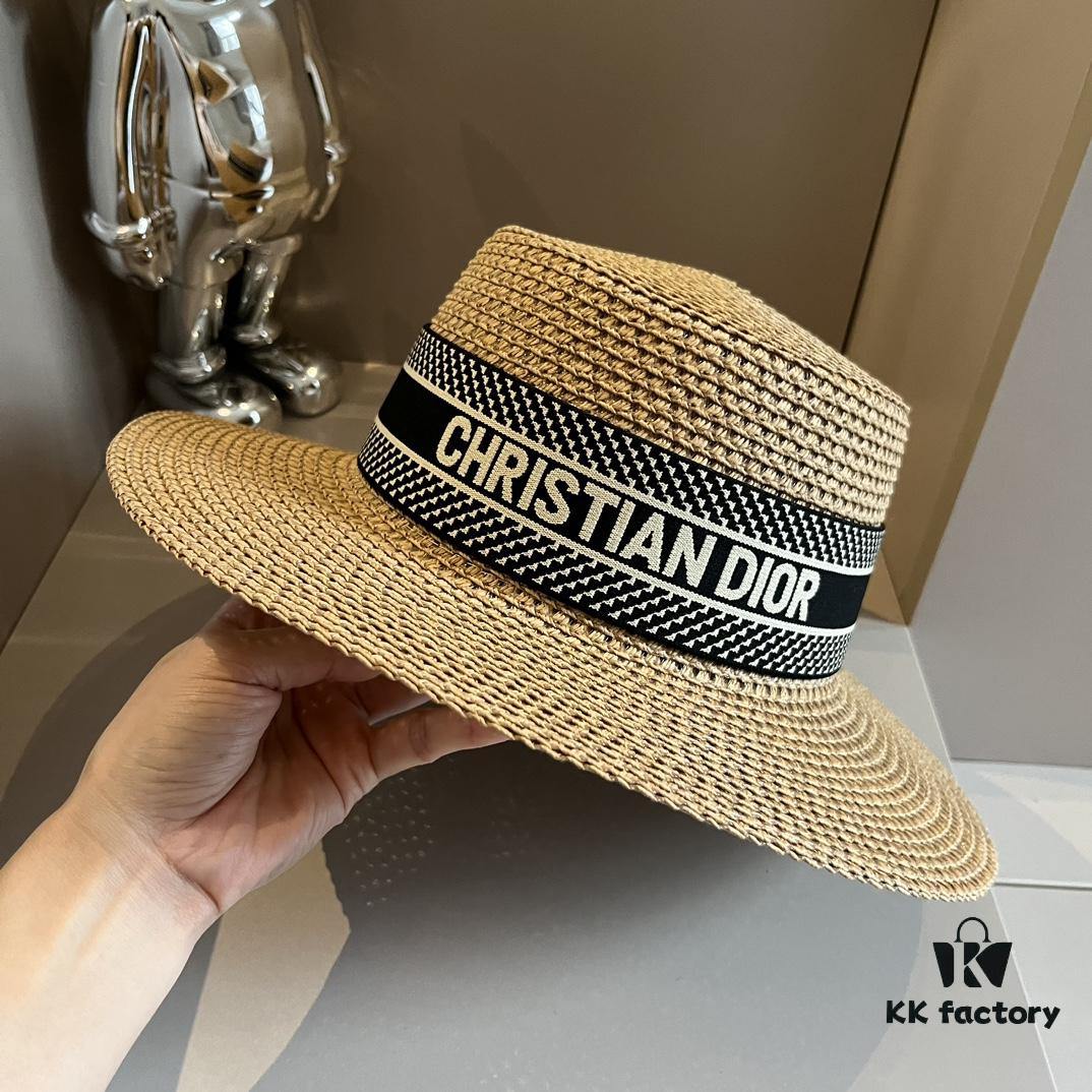 Dior New Flat-Crown Hat, 57cm Head Circumference, Fisherman Cap, Baseball Cap, Knit Hat