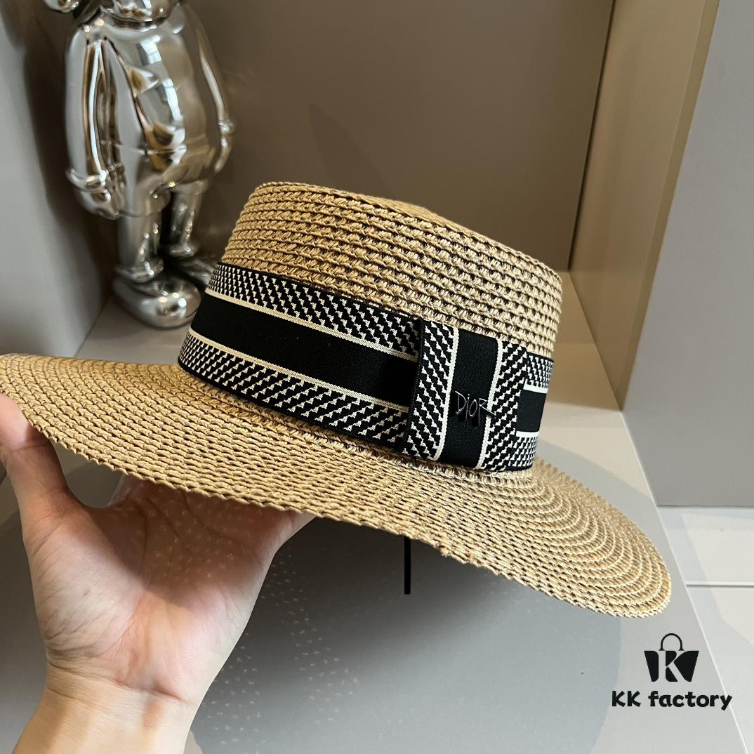 Dior New Flat-Crown Hat, 57cm Head Circumference, Fisherman Cap, Baseball Cap, Knit Hat