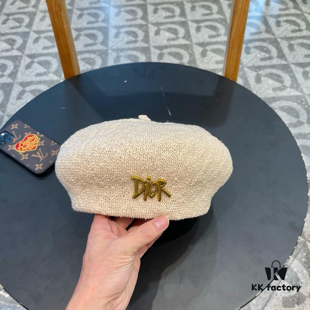 Dior 2024 New Solid Color Women's Beret, Slimming Face Look, Lightweight and Breathable Spring Summer Pumpkin Hat, Artistic Multi-Purpose Painter's Hat