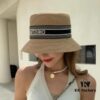 Dior-style Elegant PP Straw Small Bucket Sun Hat, Sweet and Delicate Design