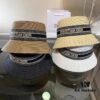 Dior-style Elegant PP Straw Small Bucket Sun Hat, Sweet and Delicate Design