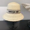 Dior New Embroidered Letter Webbing Straw Hat