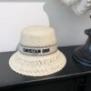 Dior New Embroidered Letter Webbing Straw Hat
