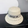 Dior New Embroidered Letter Webbing Straw Hat