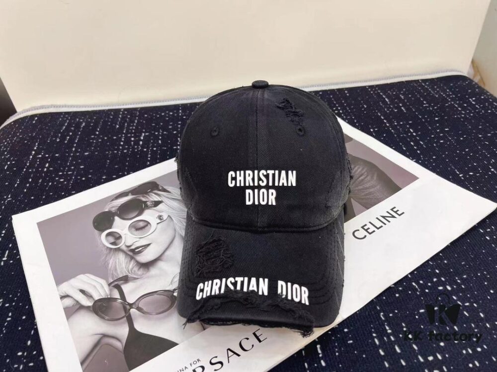 Dior - New Arrival Streetwear Denim Baseball Cap with Ripped Design, Stylish and Trendy Unisex Fashion Hat