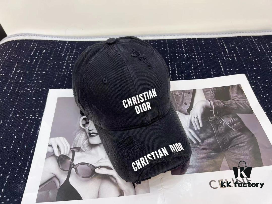 Dior - New Arrival Streetwear Denim Baseball Cap with Ripped Design, Stylish and Trendy Unisex Fashion Hat