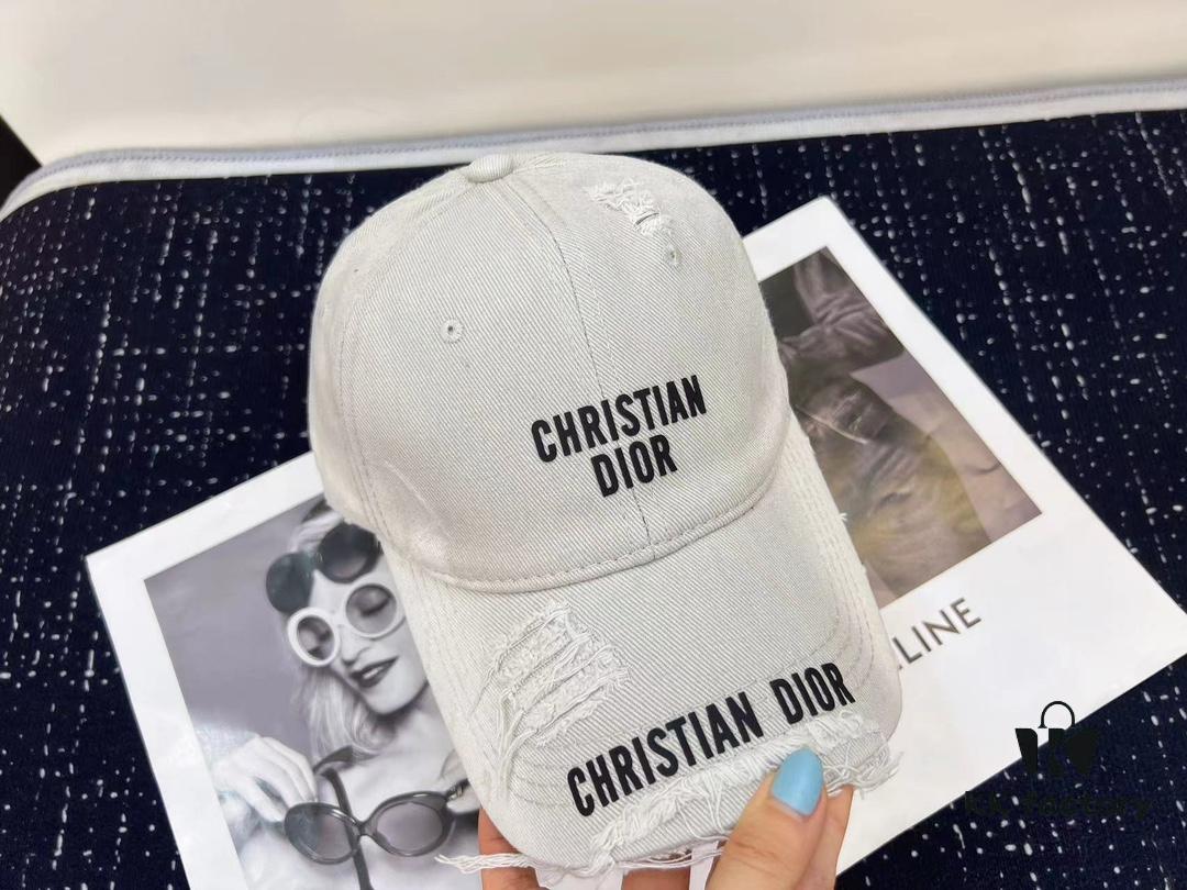 Dior - New Arrival Streetwear Denim Baseball Cap with Ripped Design, Stylish and Trendy Unisex Fashion Hat