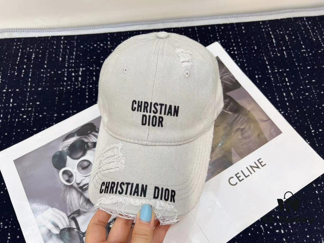 Dior - New Arrival Streetwear Denim Baseball Cap with Ripped Design, Stylish and Trendy Unisex Fashion Hat