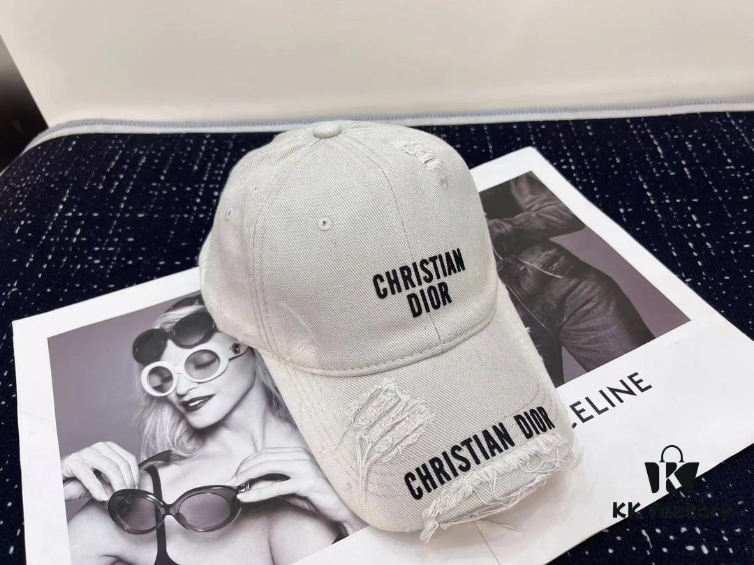 Dior - New Arrival Streetwear Denim Baseball Cap with Ripped Design, Stylish and Trendy Unisex Fashion Hat