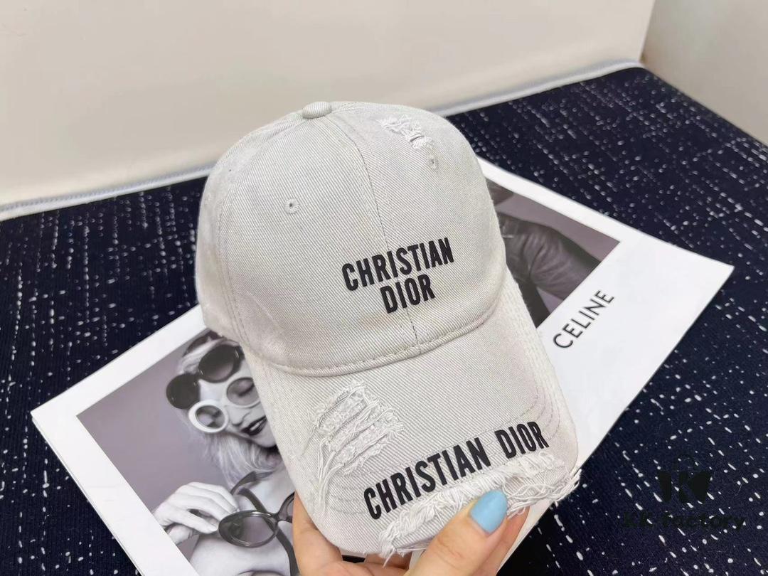 Dior - New Arrival Streetwear Denim Baseball Cap with Ripped Design, Stylish and Trendy Unisex Fashion Hat