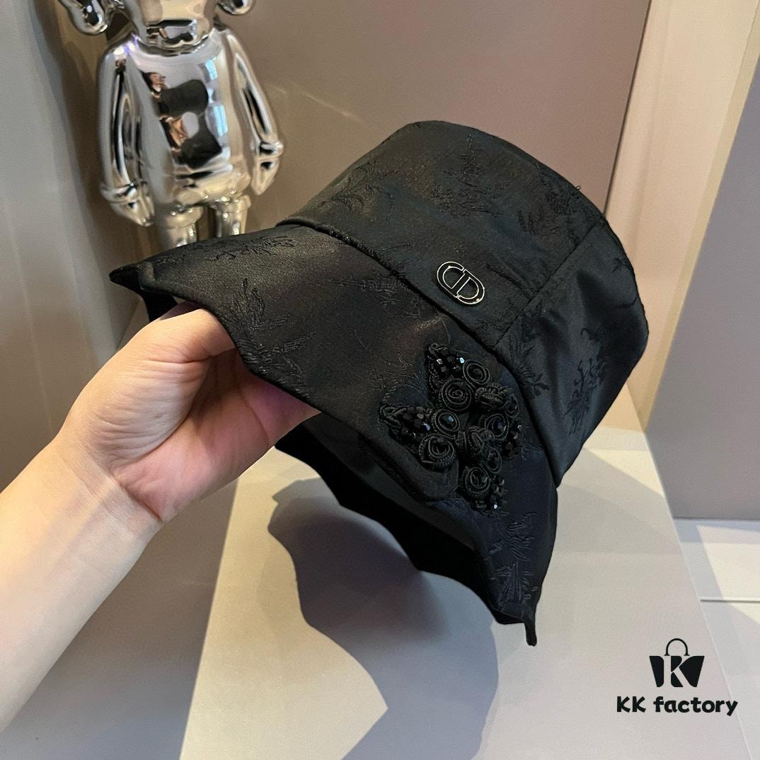 Dior Chinese-style Sun Hat, Wave-edged Fisherman Hat