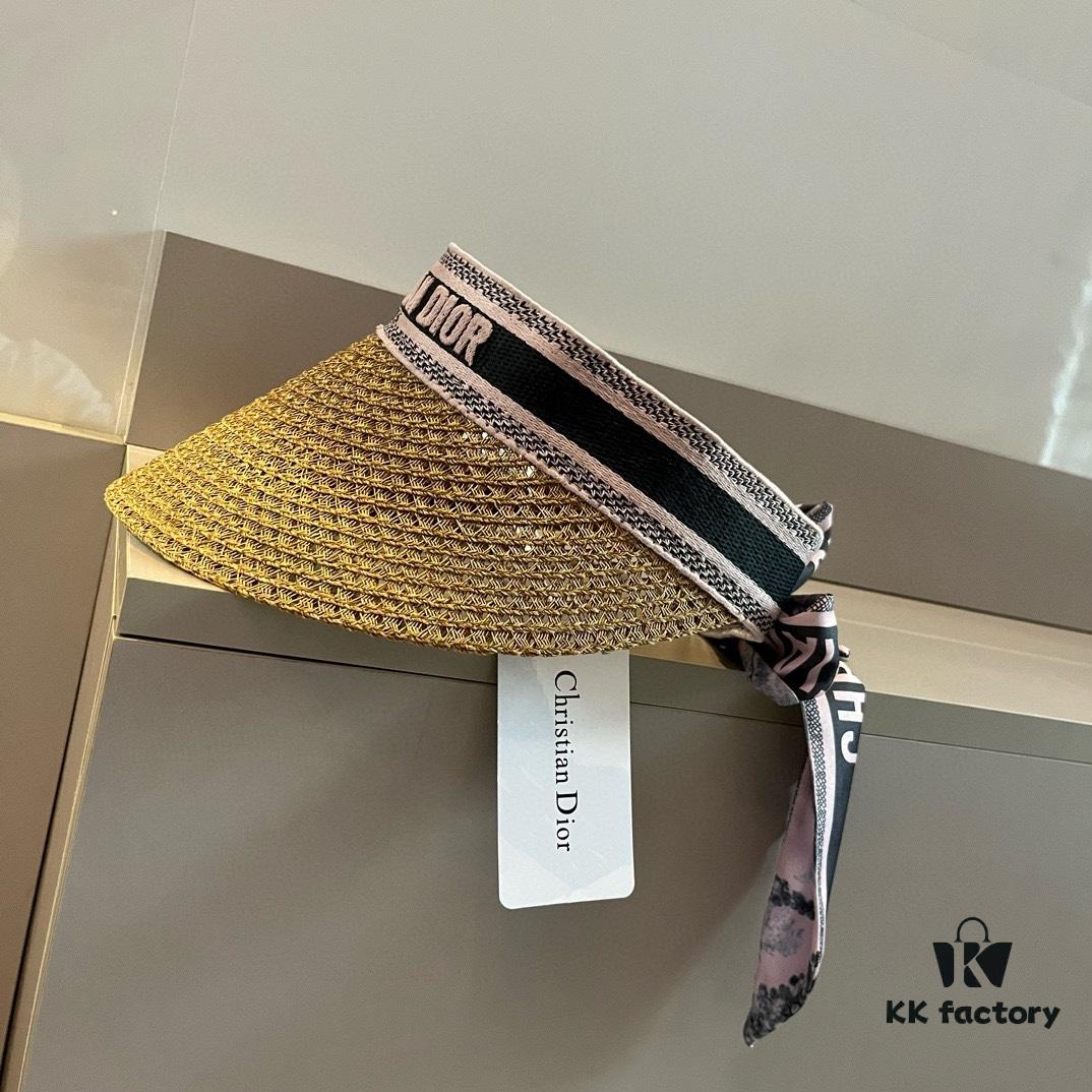 Authentic DIOR Summer New Arrival Scarf Sun Hat, a Must-Have for Stylish Girls