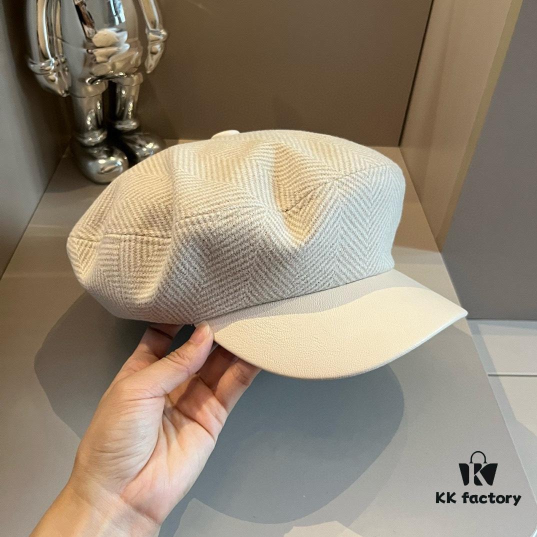 2024 Hermès New Wool Peaked Military Cap, Head Circumference 57cm