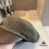 2024 Hermès New Wool Newsboy Military Cap, Head Circumference 57cm