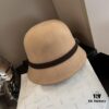 HEREMS Hermès 2024 Autumn/Winter New Wool Fedora Hat, 100% Wool, Irregular Cut Design, Fashionable Women's Essential, Khaki White Black, Head Circumference 57cm