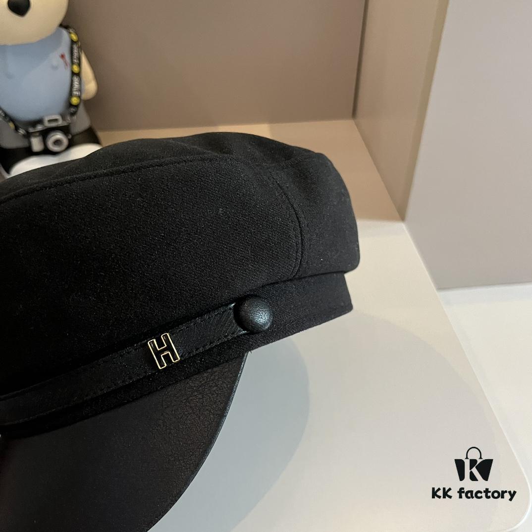 Hermes NEW Peaked Military Cap, Head Circumference 57cm