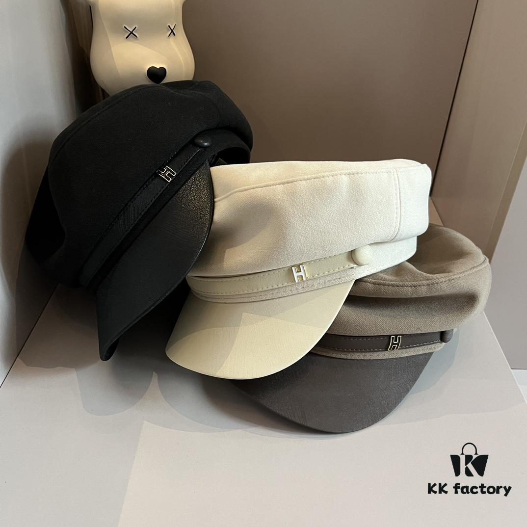 Hermes NEW Peaked Military Cap, Head Circumference 57cm