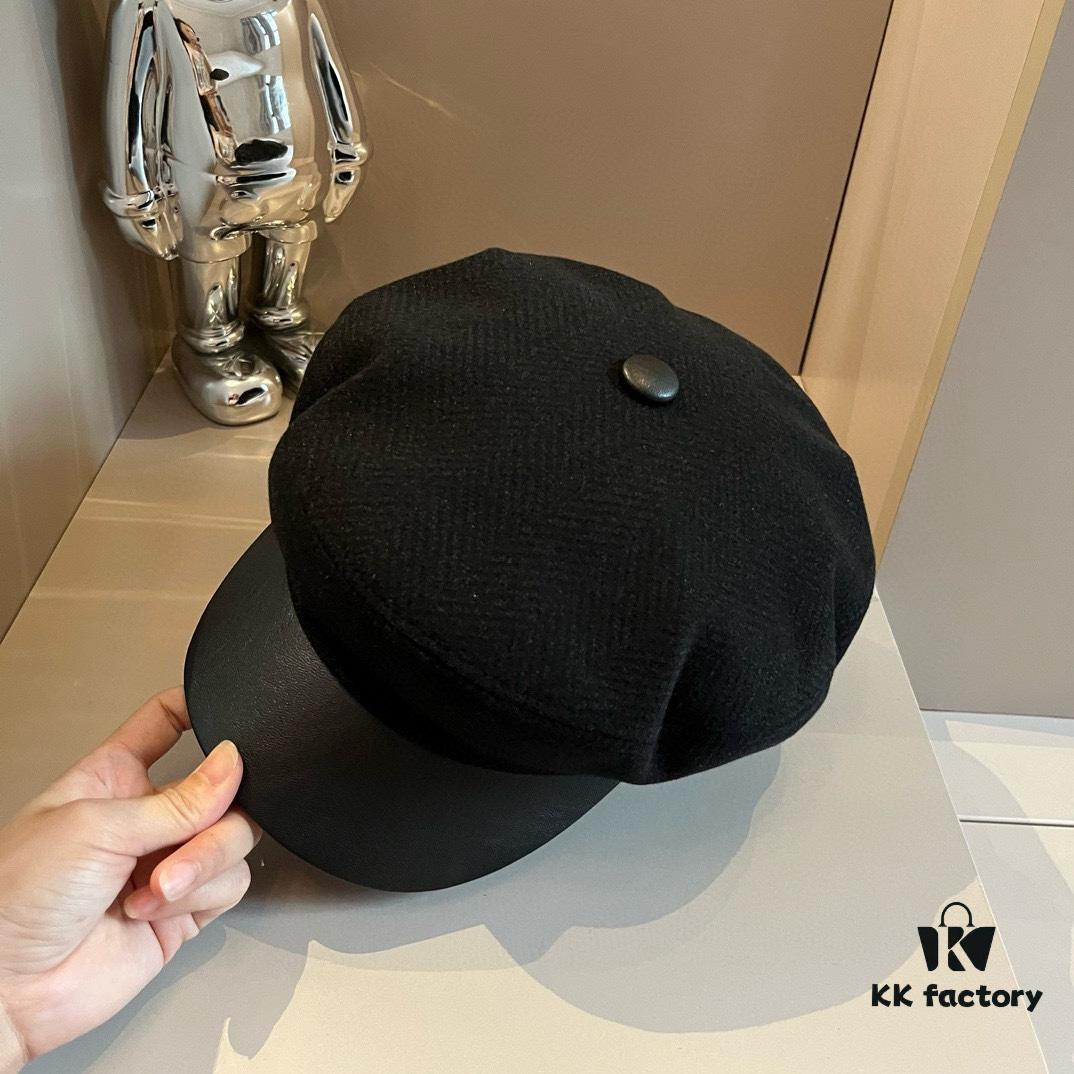 2024 Hermès New Wool Peaked Military Cap, Head Circumference 57cm