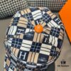 Box with cloth bag, HERMÈS new original single baseball cap, H embroidery plaid design, genuine mold custom-made, authentic breathable canvas fabric + top-layer cowhide, original factory stainless steel adjustable buckle, exquisite craftsmanship, stylish and handsome, excellent quality!