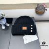 Hermes x Designer Collaboration Broken Button Knit Beanie Warm Ear-Protecting Hat Versatile Knitted Cap
