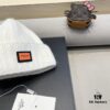 Hermes x Designer Collaboration Broken Button Knit Beanie Warm Ear-Protecting Hat Versatile Knitted Cap