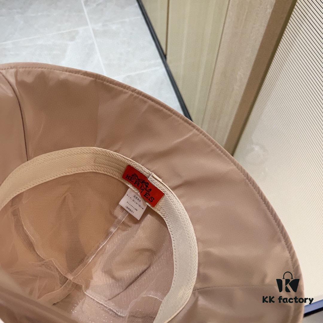 Hermès 2024 New Dome Waterproof Smooth Material Fisherman Hat with Dust Bag