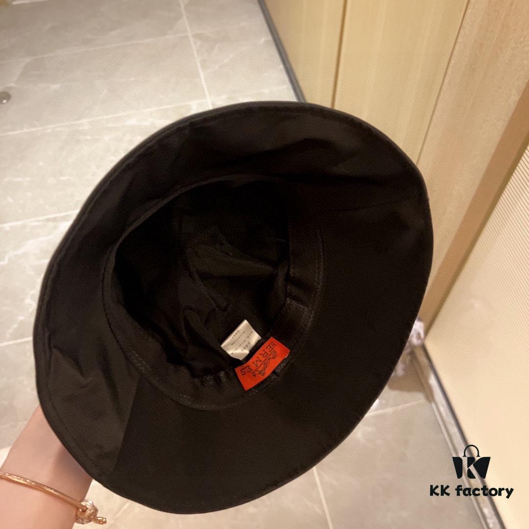 Hermès 2024 New Arrival Dome-shaped Waterproof Smooth Fabric Fisherman Hat with Dust Bag