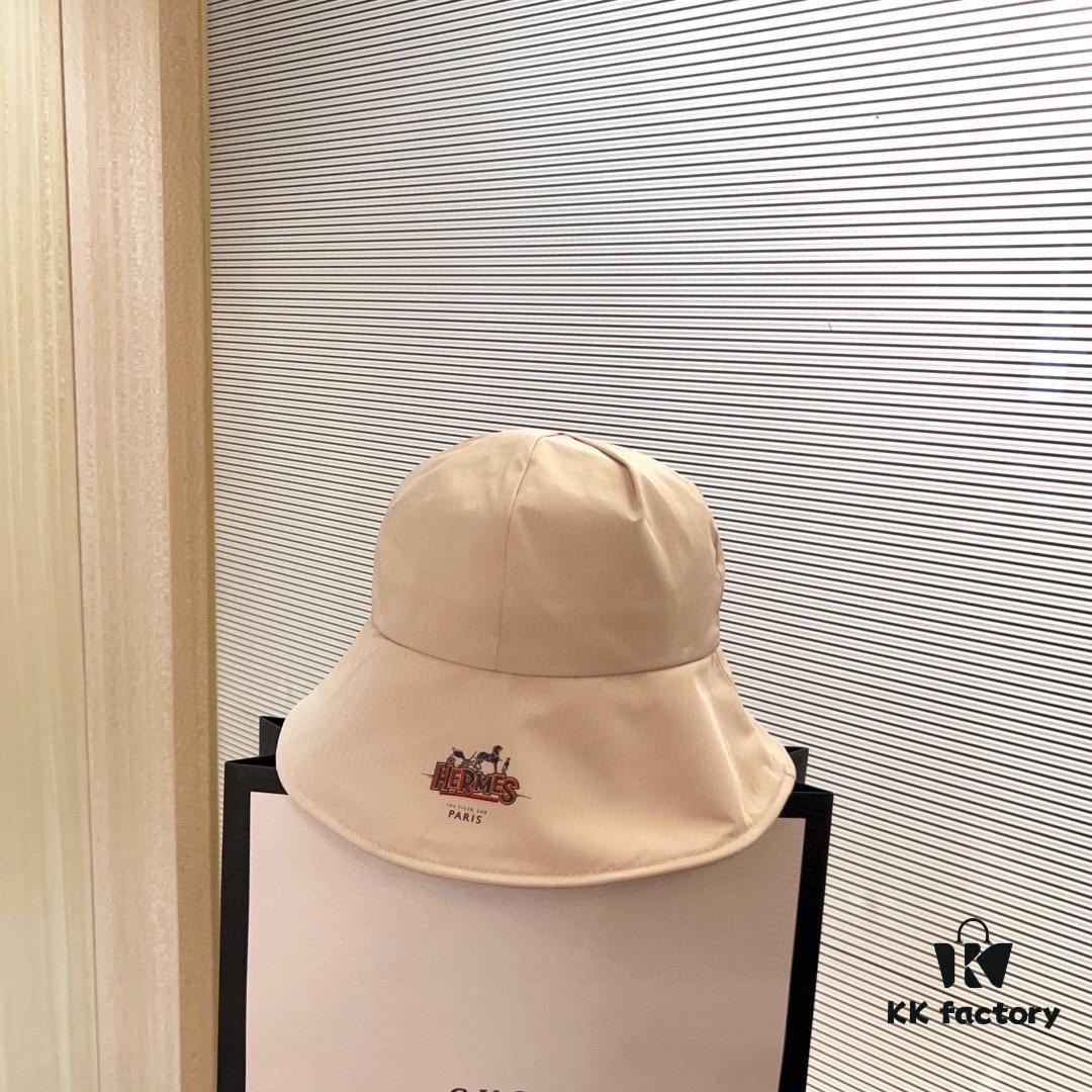 Hermès 2024 New Dome Waterproof Smooth Surface Fisherman Hat with Dust Bag