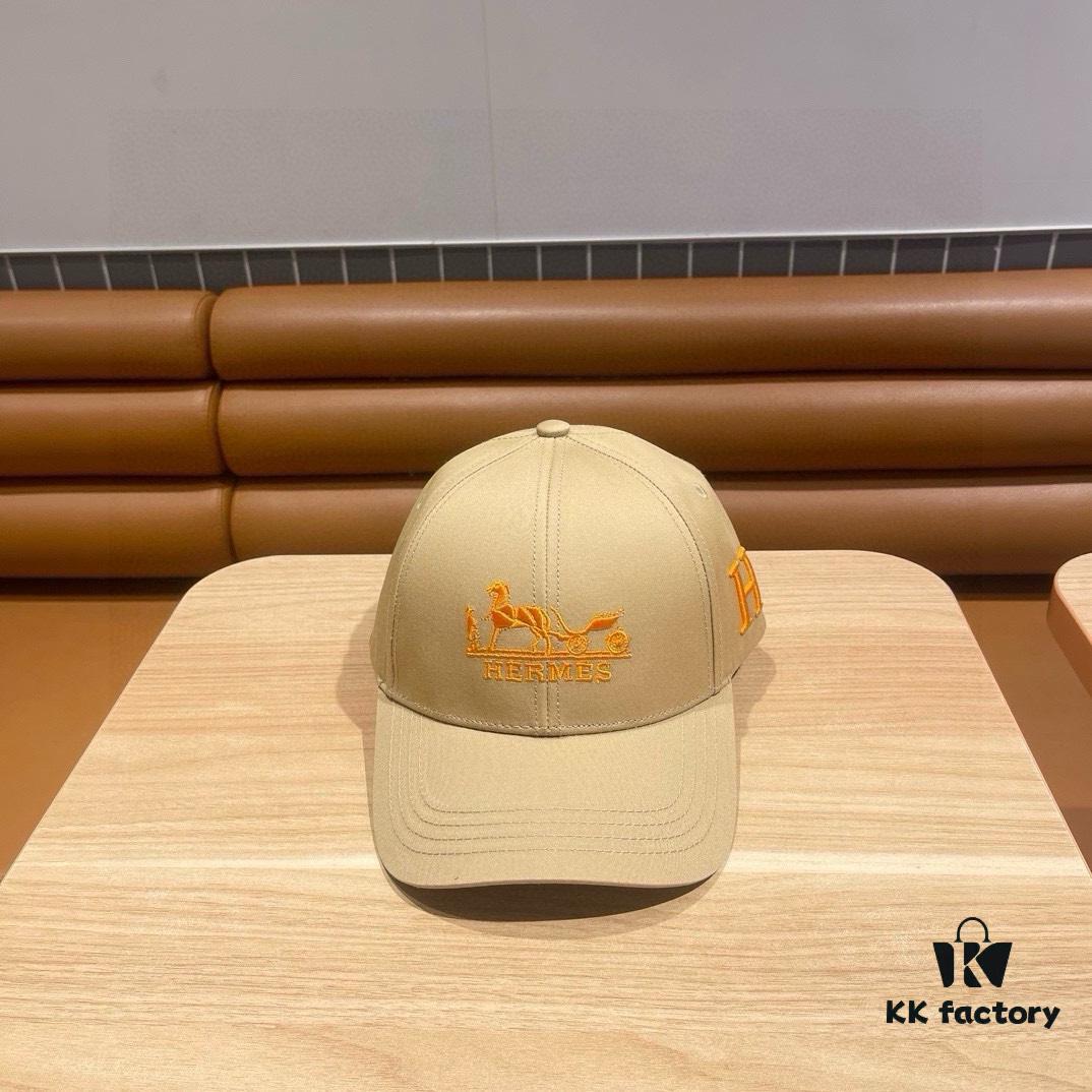 New Arrival HERMÈS (Hermès) Latest Original Order Baseball Cap, Color-Blocked H, Authentic Mold Customized, Premium Quality